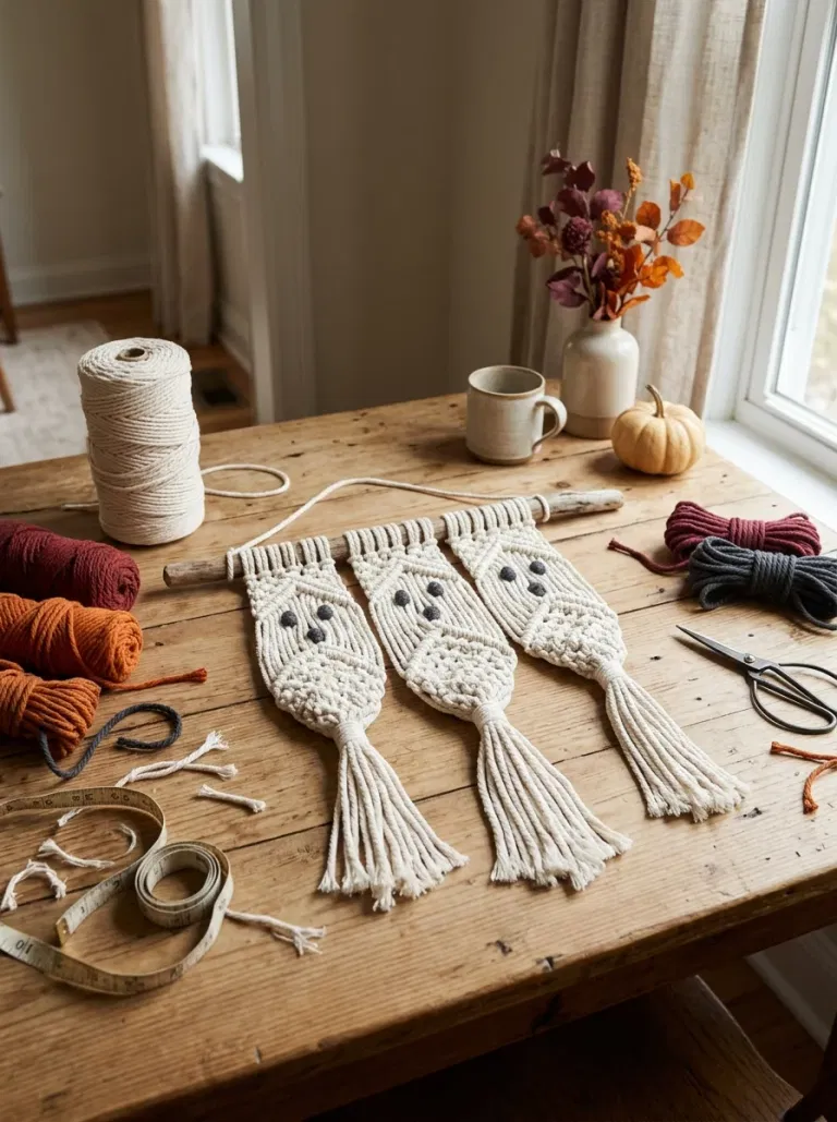 Knotted Macrame Ghost Wall Hanging