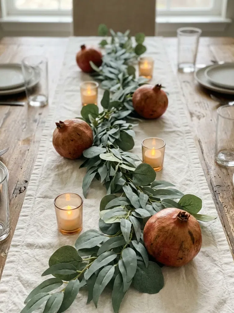 Pomegranate and Eucalyptus Garland