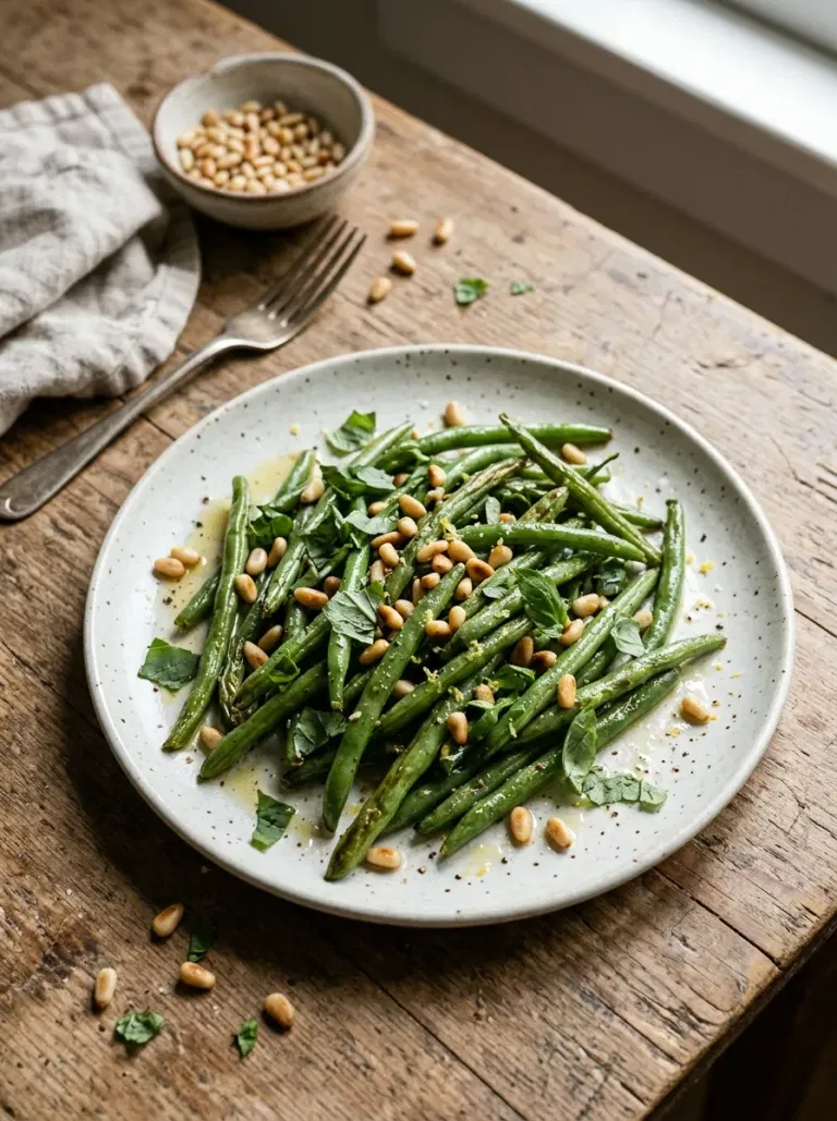 Pine Nut and Basil Green Beans