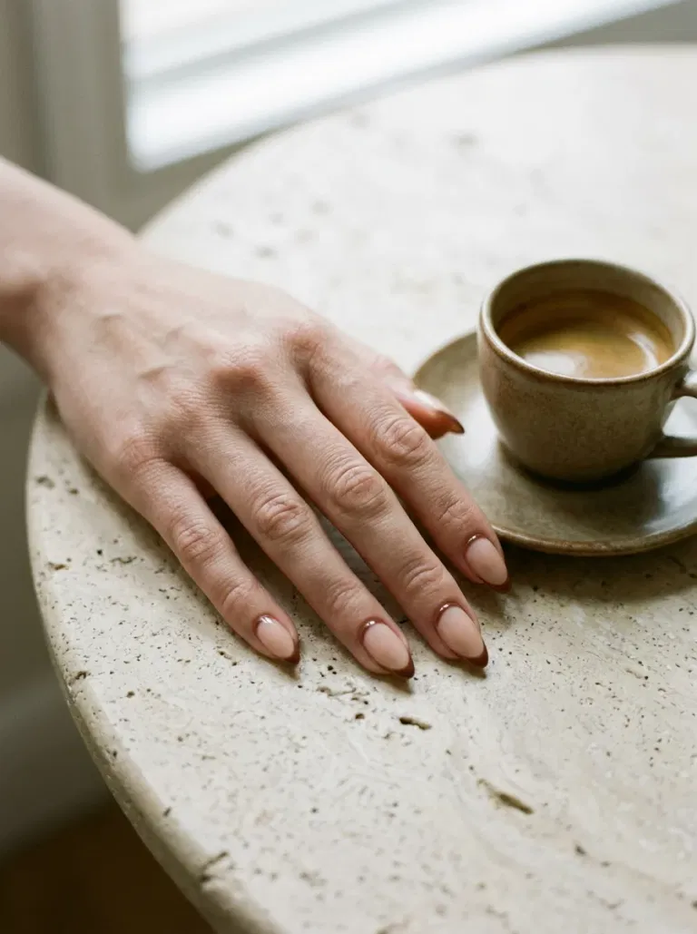 Espresso Half-Moons nail design