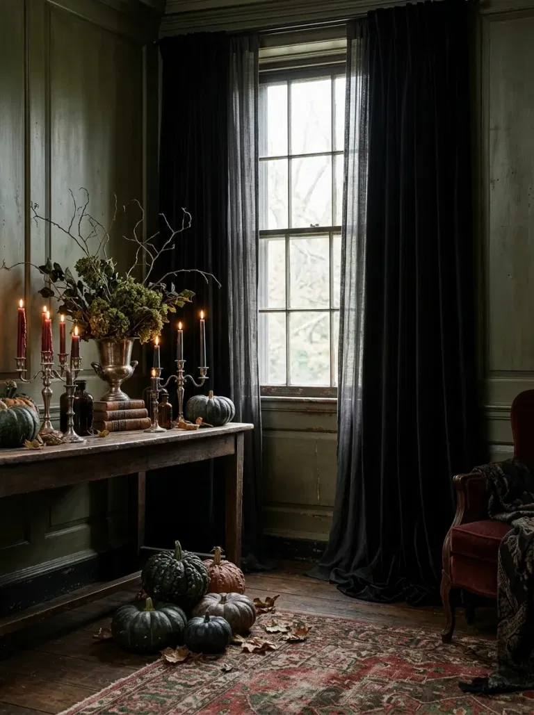 Black Velvet Window Drapes