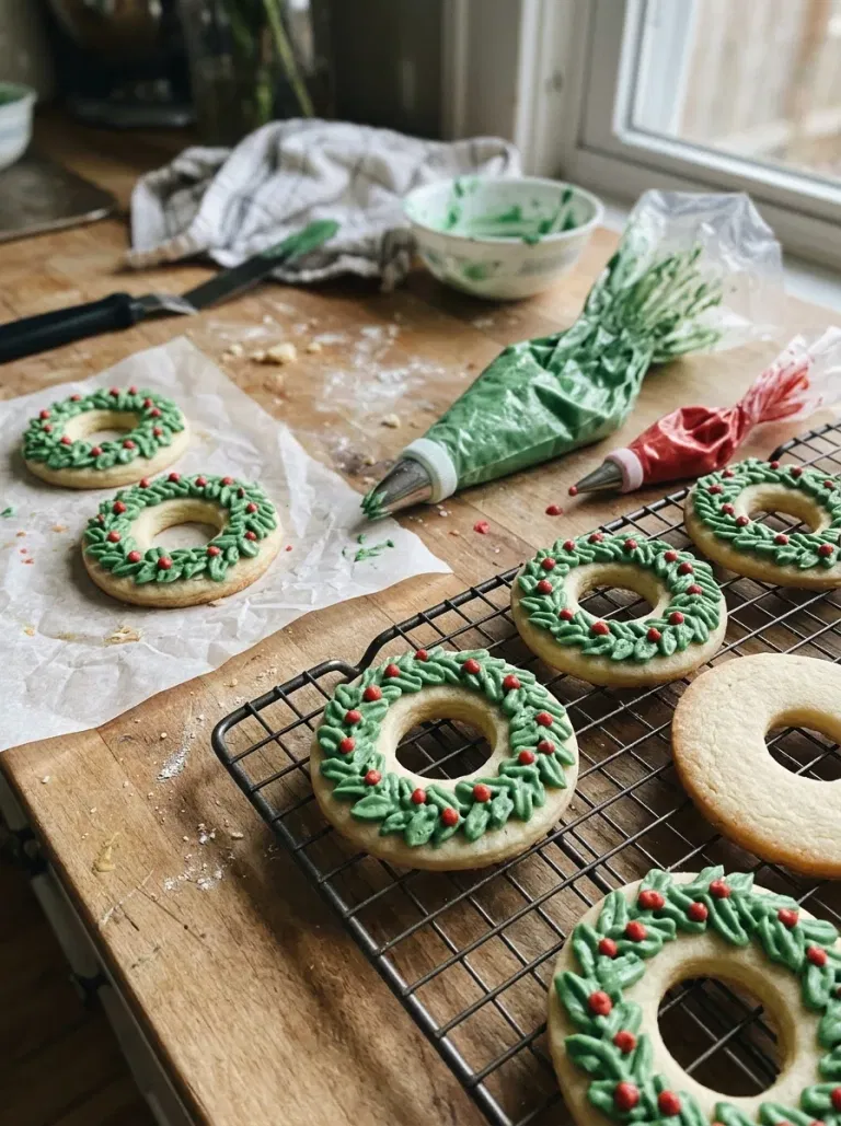 Cranberry Wreath Sugar Cookies