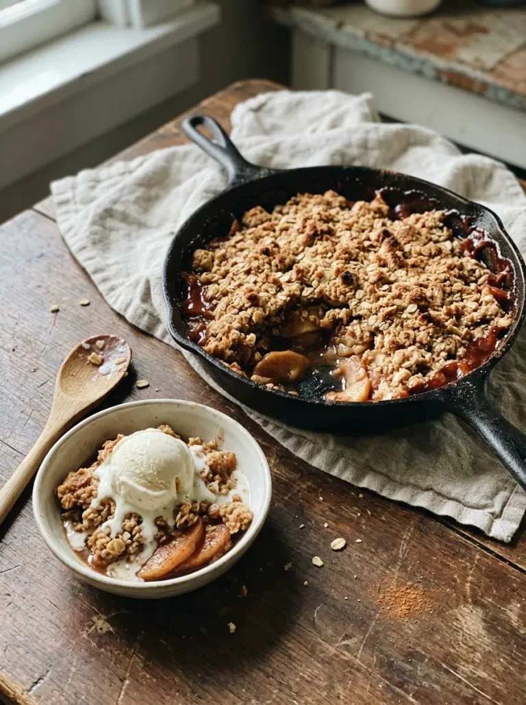 Spiced Apple Skillet Crisp