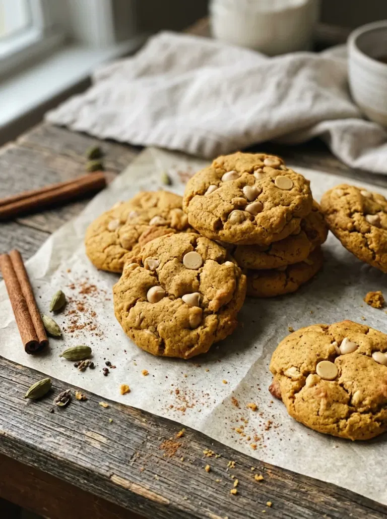 Pumpkin White Chocolate Chai Cookies