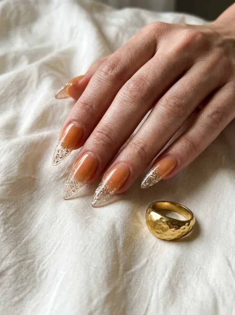 Champagne Glass Tips nail design