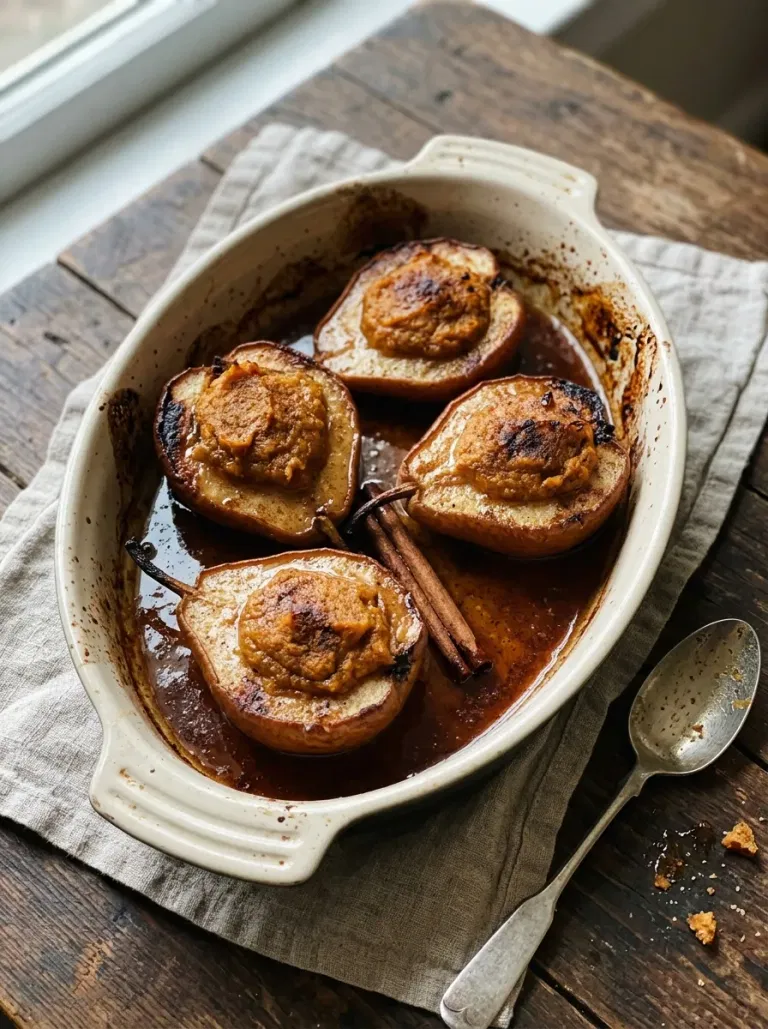 Maple Pumpkin Baked Pears