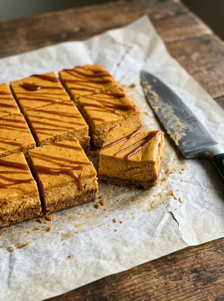 Caramel Pumpkin Cheesecake Squares