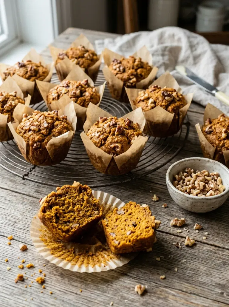 Pumpkin Walnut Breakfast Muffins