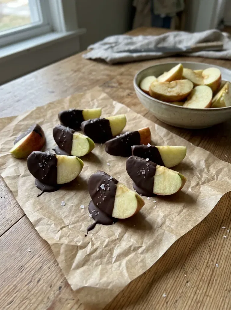 Chocolate Dipped Apple Slices
