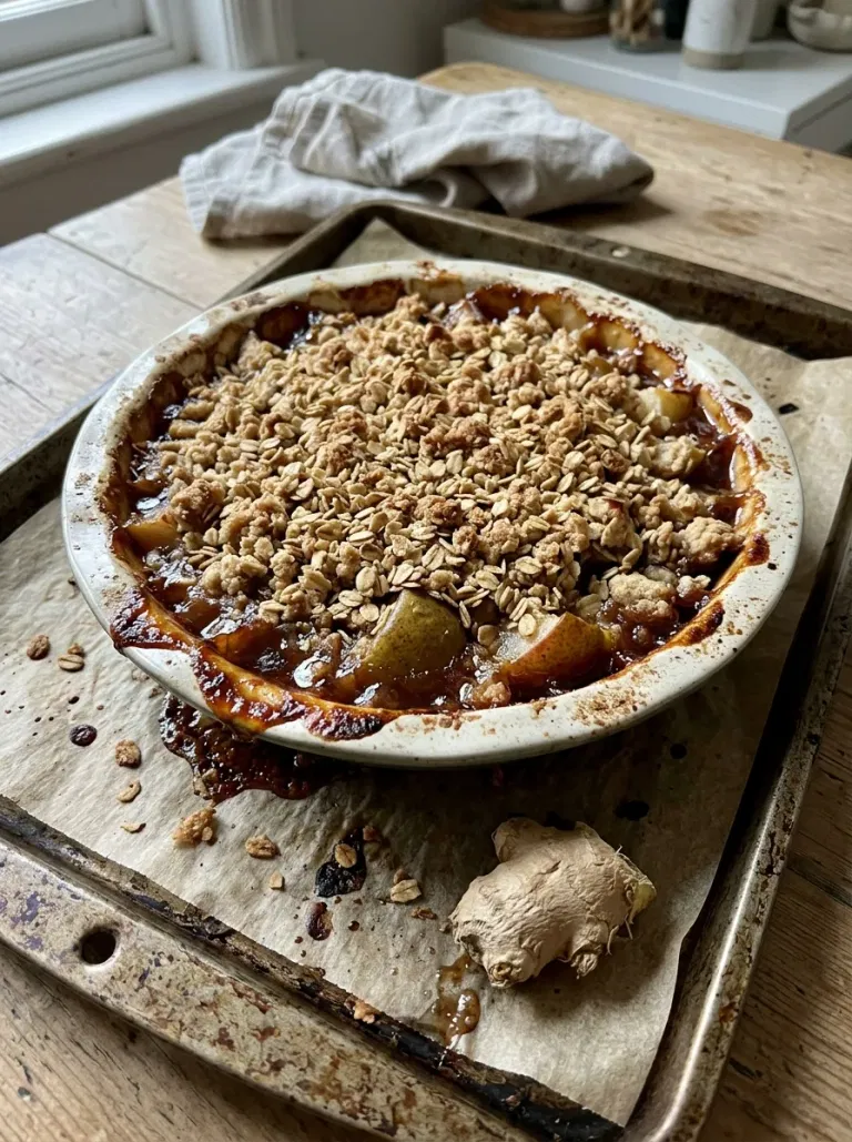 Pear and Ginger Crumble