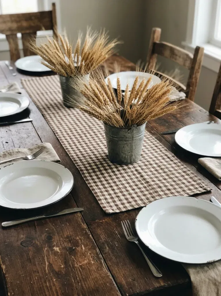 Barnwood and Brown Gingham