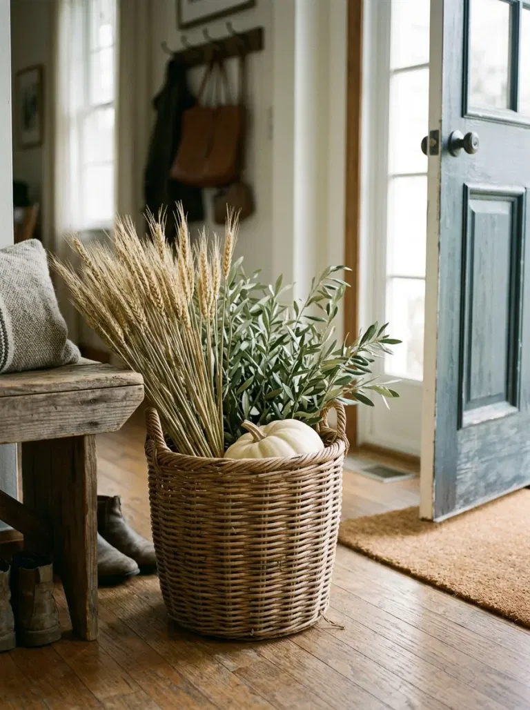 Harvest Basket by the Front Door