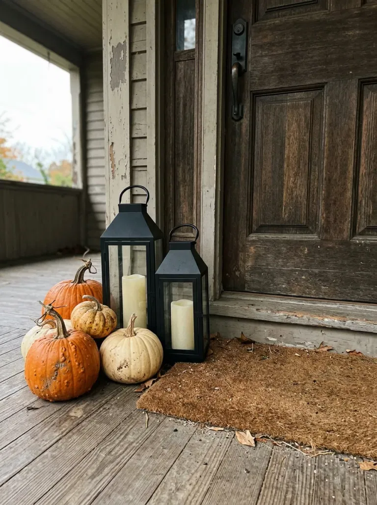 Porch Pumpkin Lantern Pair