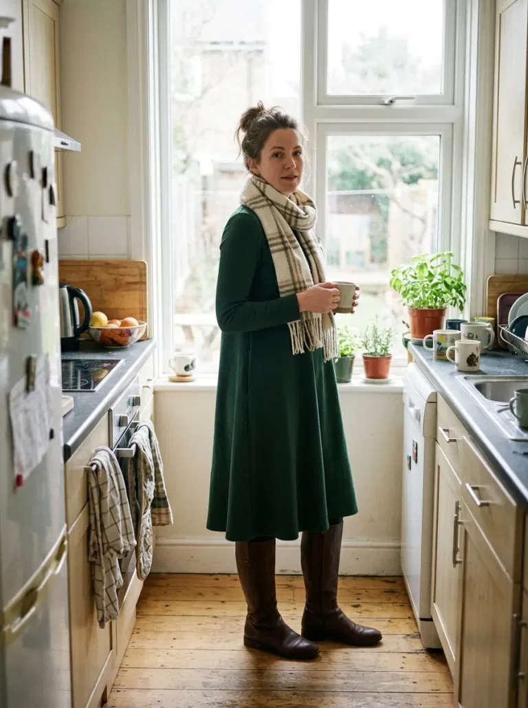 Cinnamon Overshirt and Wide-Leg Knit Pants