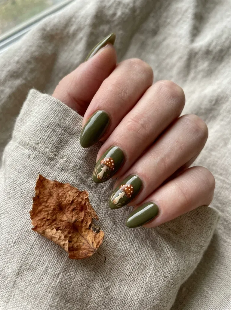 Little Mushroom Pair nail design