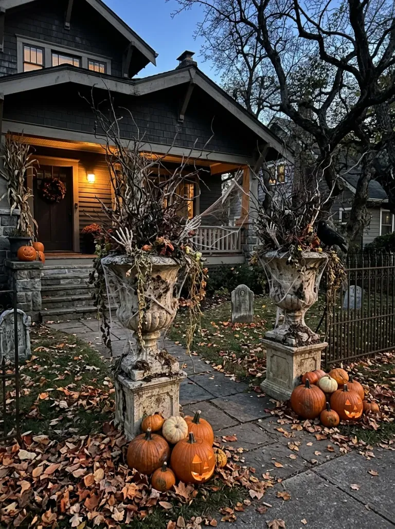 Creepy Stone Garden Urns