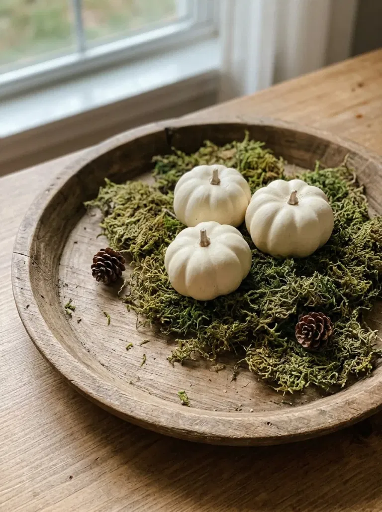 Mini Pumpkin and Moss Tray