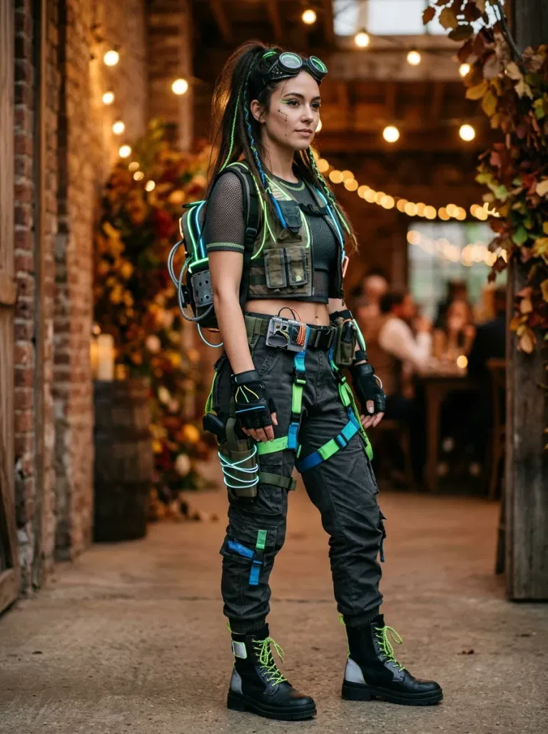 Neon Video-Game Adventurer