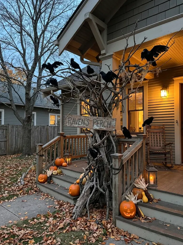 Black Raven Porch Perch