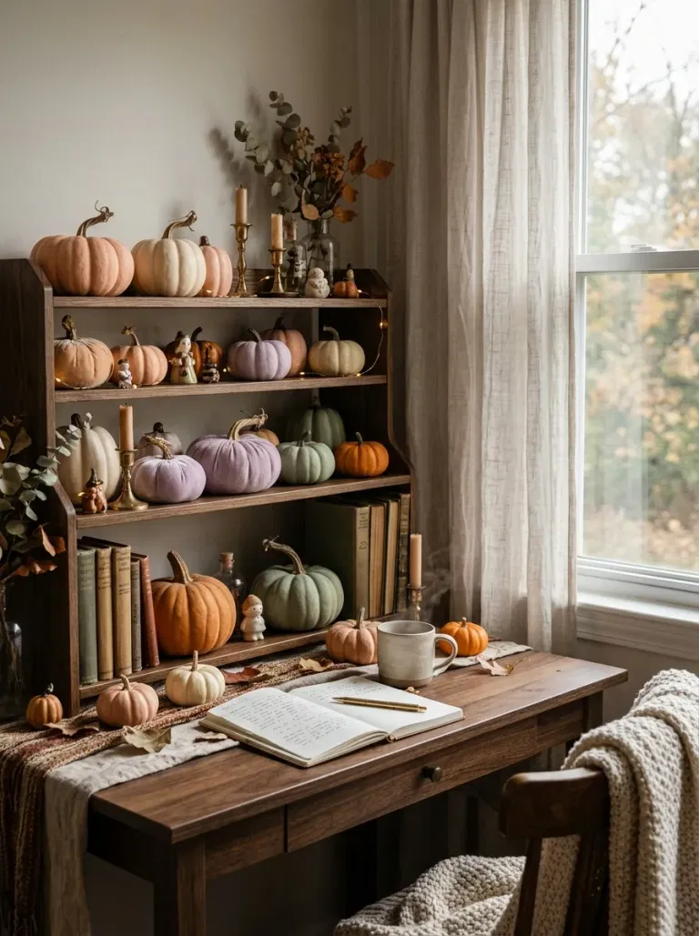 Pastel Pumpkin Desk Shelf