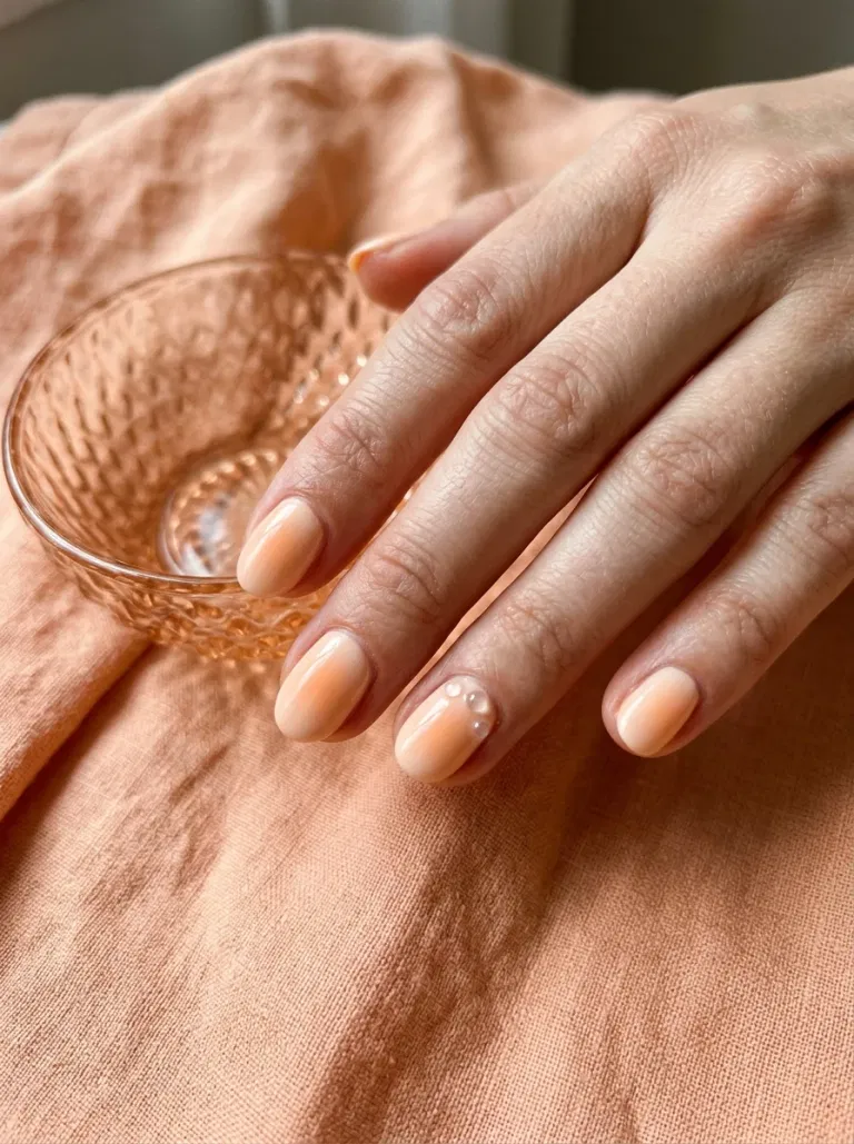 Peach Aura Dewdrop Nails nail design