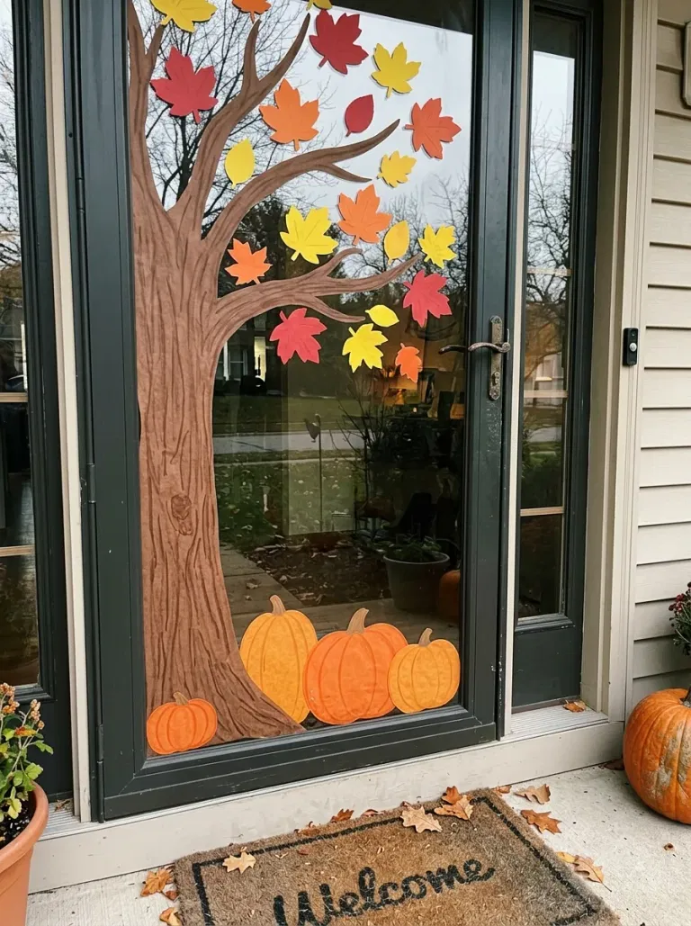 Window Cling Fall Scene