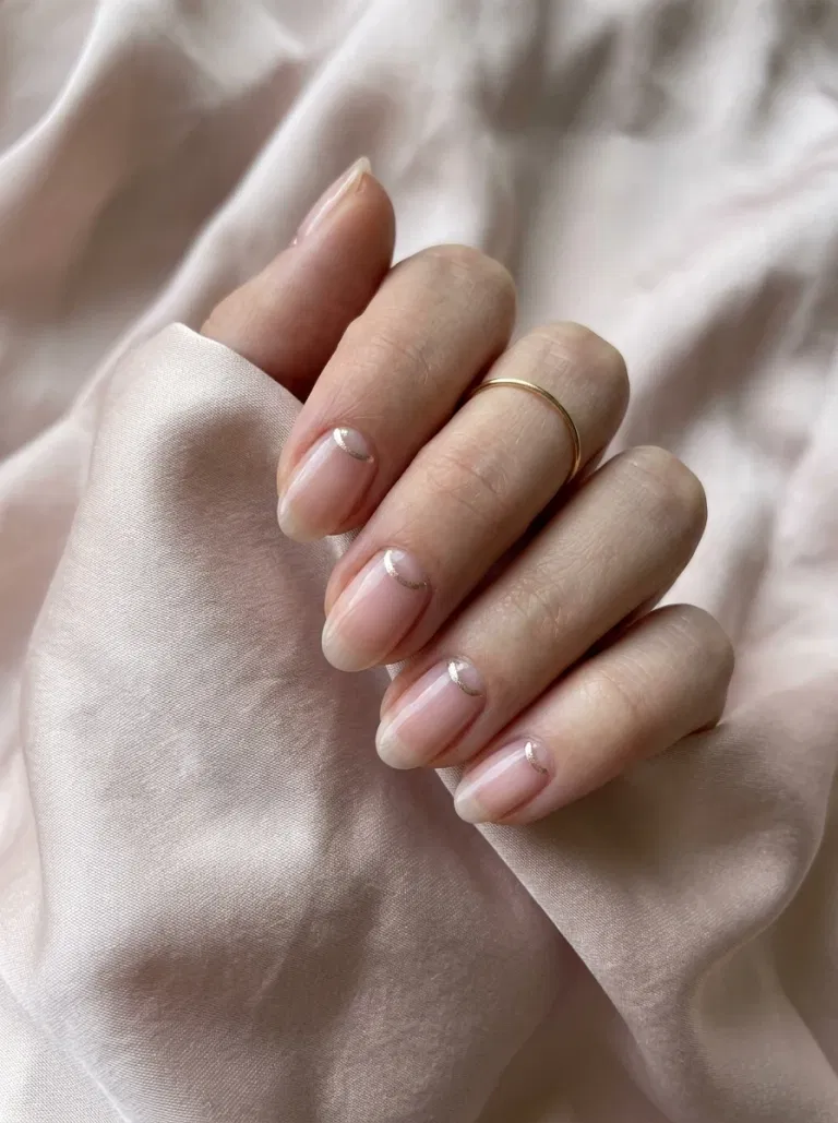Champagne Chrome Cuffs nail design