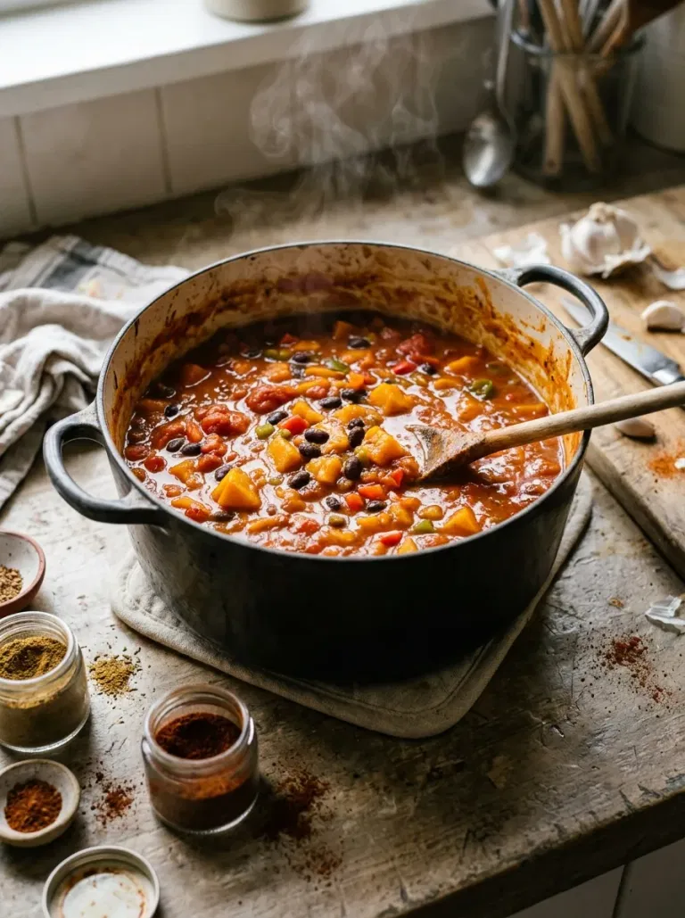 Smoky Pumpkin Black Bean Chili