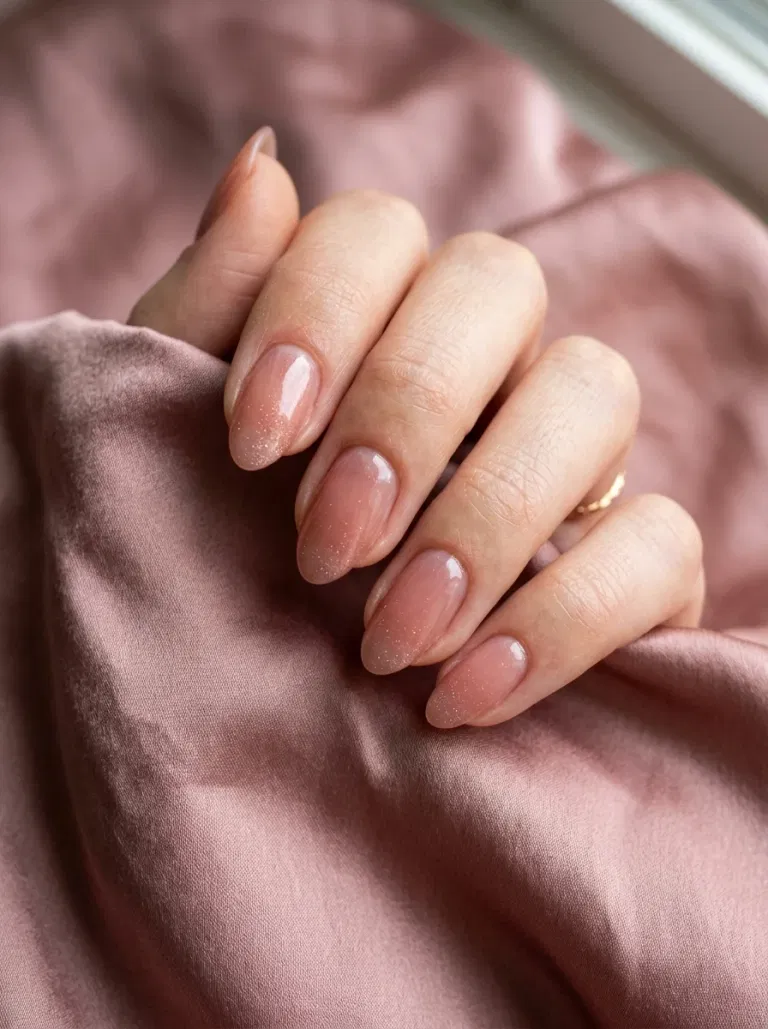 Rosewood Chrome Fade nail design