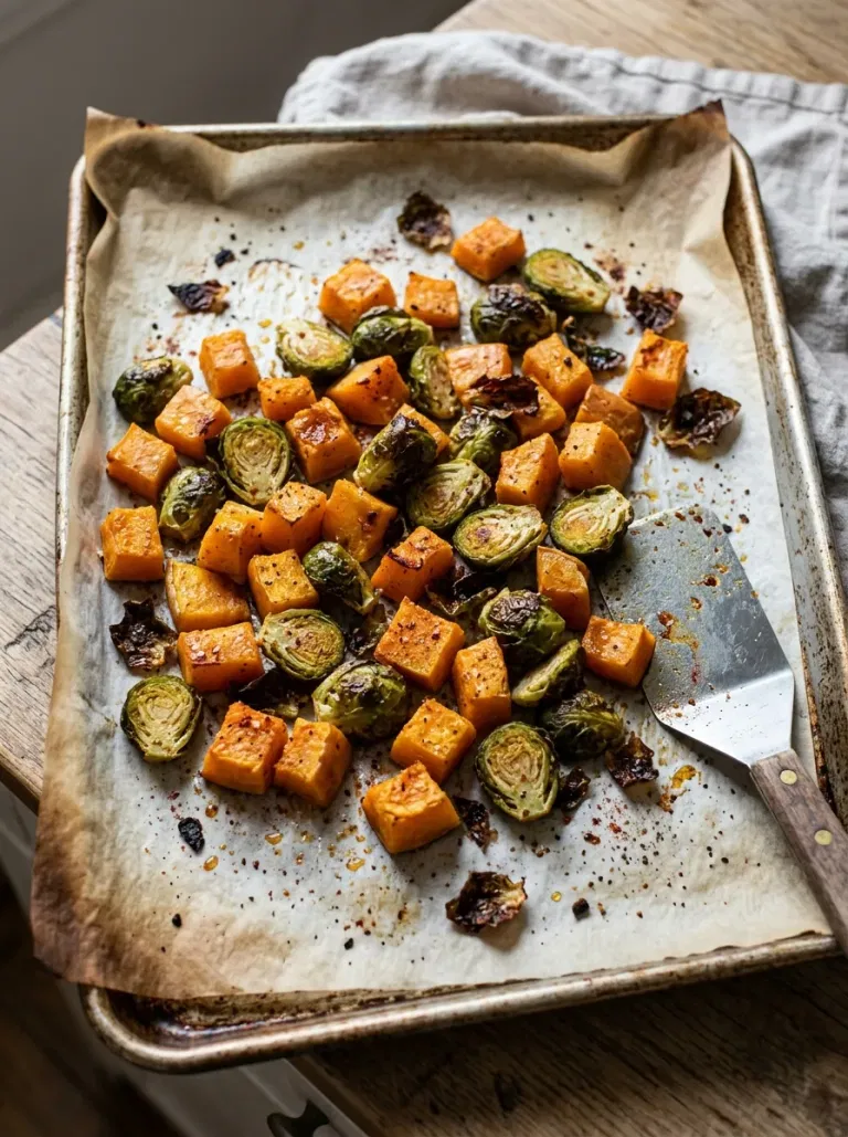 Roasted Pumpkin and Brussels Sprouts
