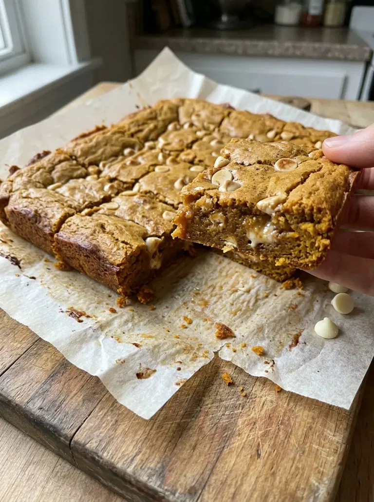 Pumpkin White Chocolate Blondies