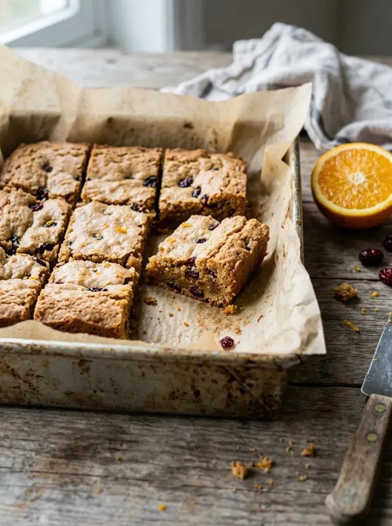Cranberry Orange Blondie Bars