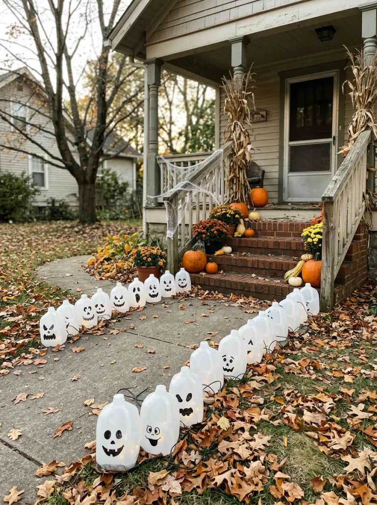 Painted Milk-Jug Ghost Lanterns