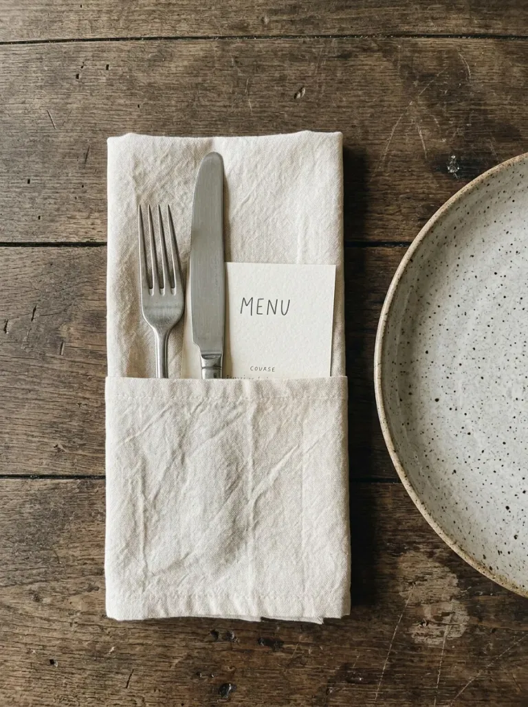 Fold Napkins into Simple Pockets