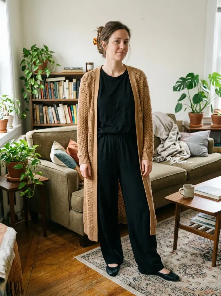 Cocoa Knit Joggers and a Half-Zip Pullover