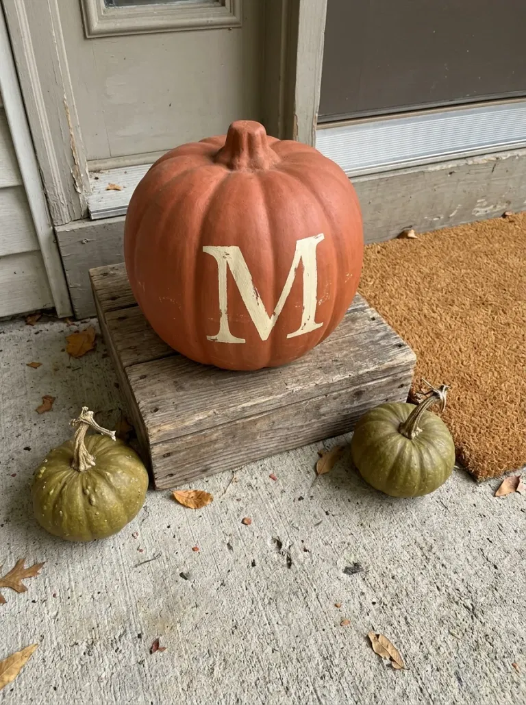 Monogram Pumpkin Porch Welcome