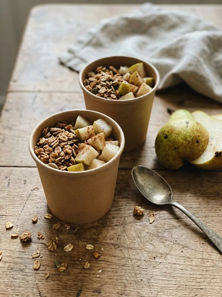 Pear Cinnamon Granola Cups