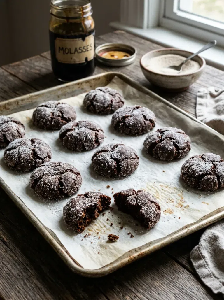 Molasses Spice Crinkle Cookies