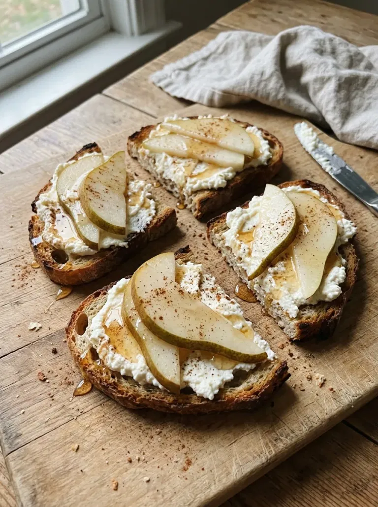 Pear Honey Ricotta Toast