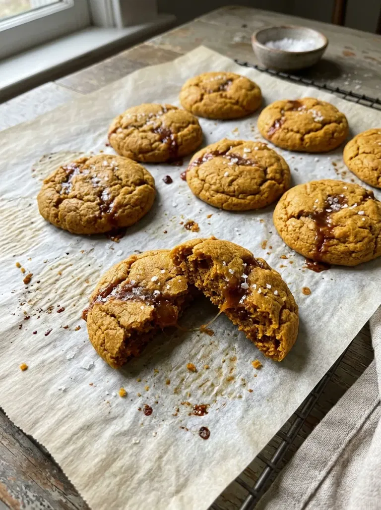 Salted Caramel Pumpkin Cookies