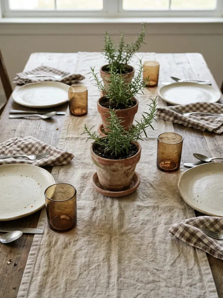 Terracotta Pot Herb Centerpieces