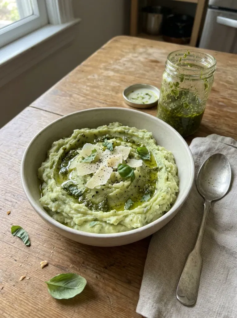 Creamy Pesto Mashed Potatoes
