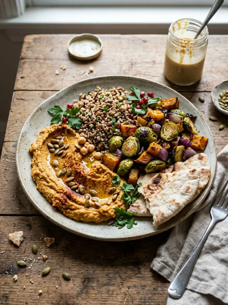 Savory Pumpkin Hummus Grain Plate