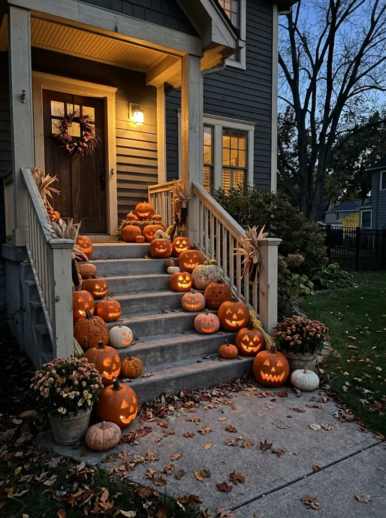 Jack-O’-Lantern Stair Cluster