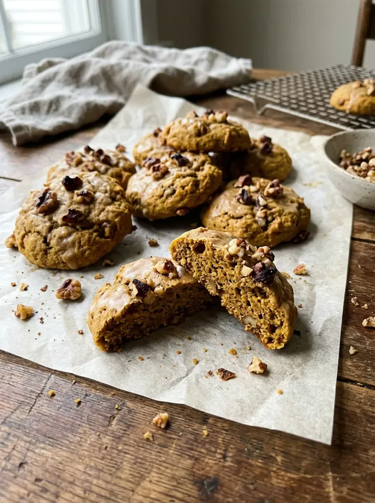 Pumpkin Walnut Maple Cookies