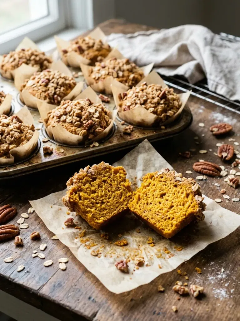 Pumpkin Pecan Streusel Muffins