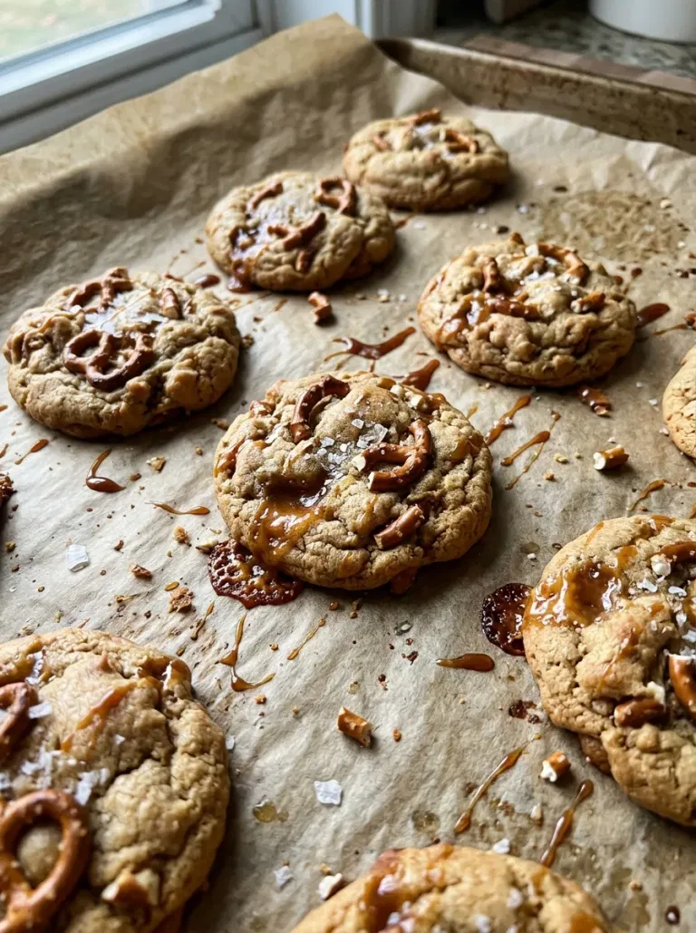 Salted Caramel Pretzel Cookies