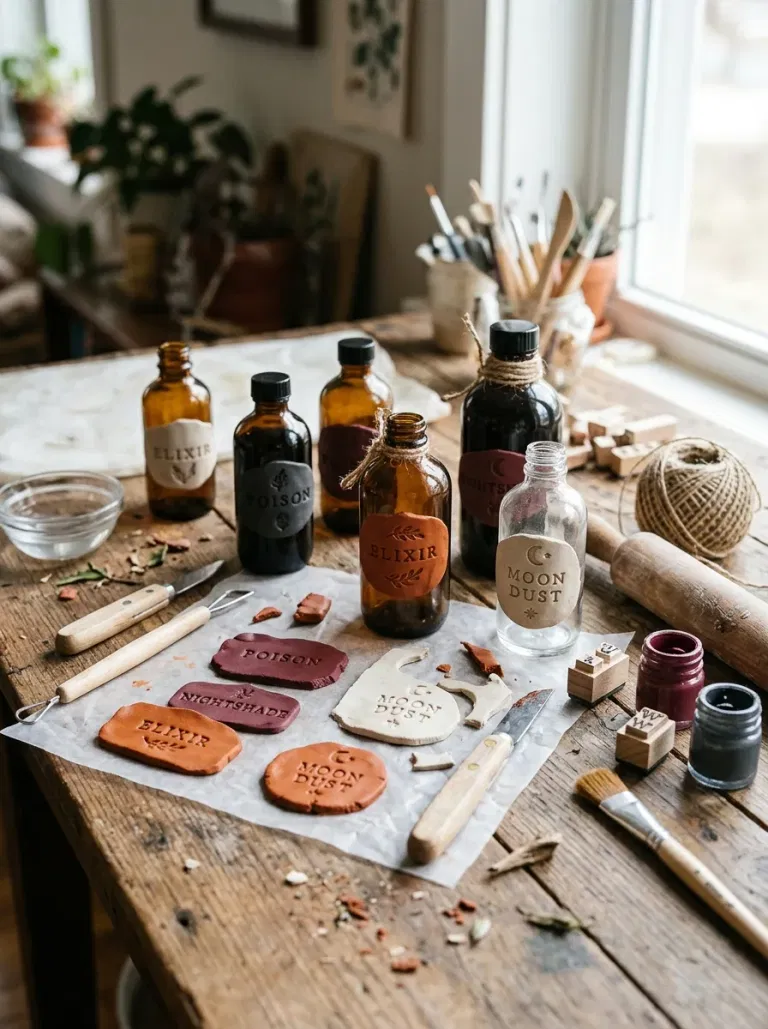 Clay Potion Bottle Labels