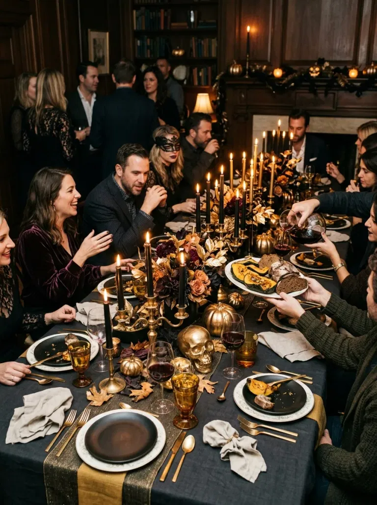 Black-and-Gold Candlelight Supper