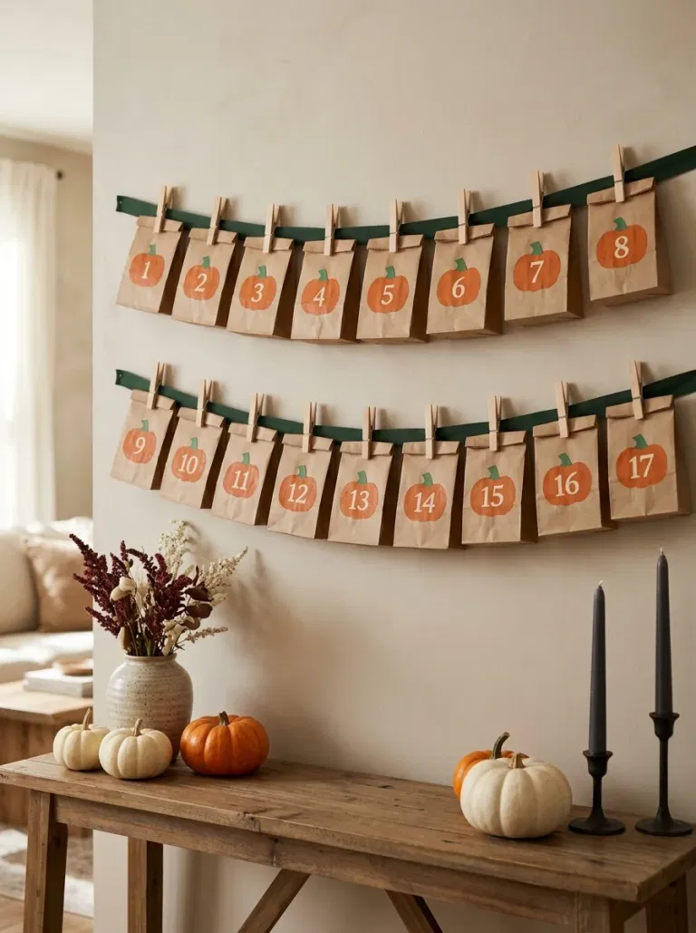 Mini Kraft Bag Pumpkin Garland